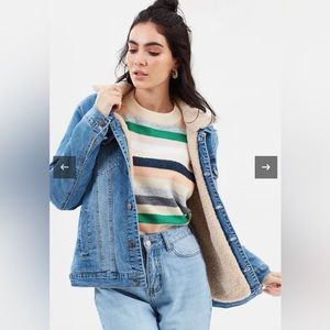 Mink Pink | Sherpa Trucker Denim Jacket